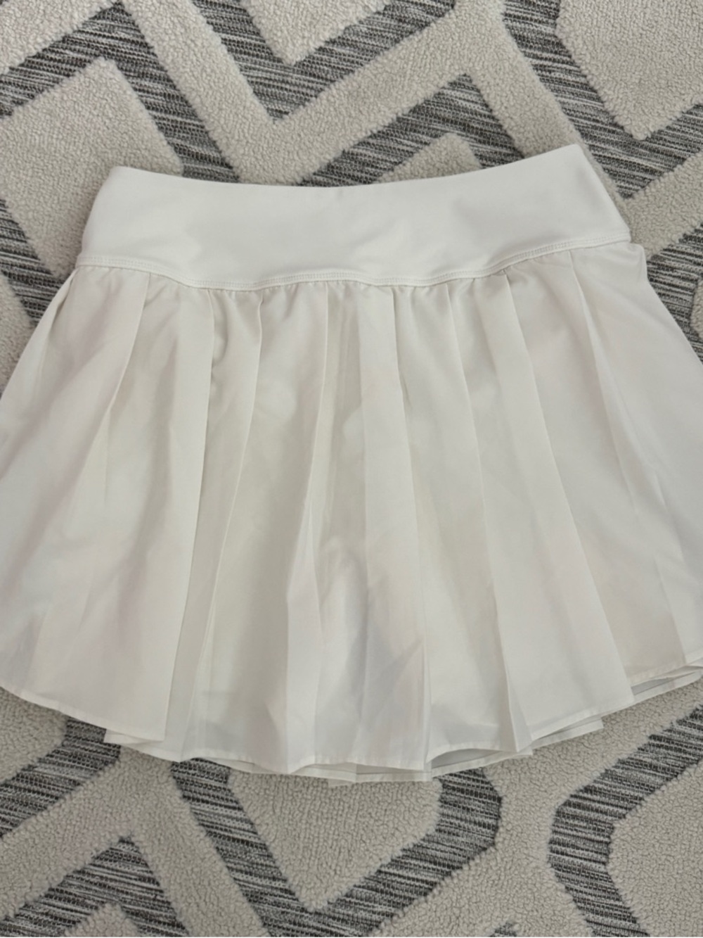 White Pleated Active Skirt